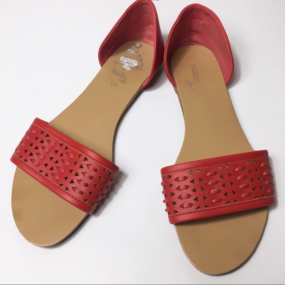 Madeline Stuart Red Slip on Flats, 10 M